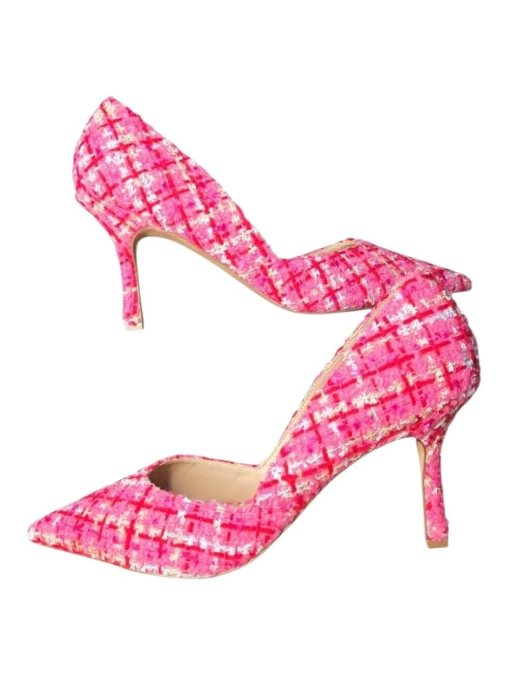 Ann Taylor Womens Pink Charm Tweed Point Toe Azra Pumps Heels Size 9
